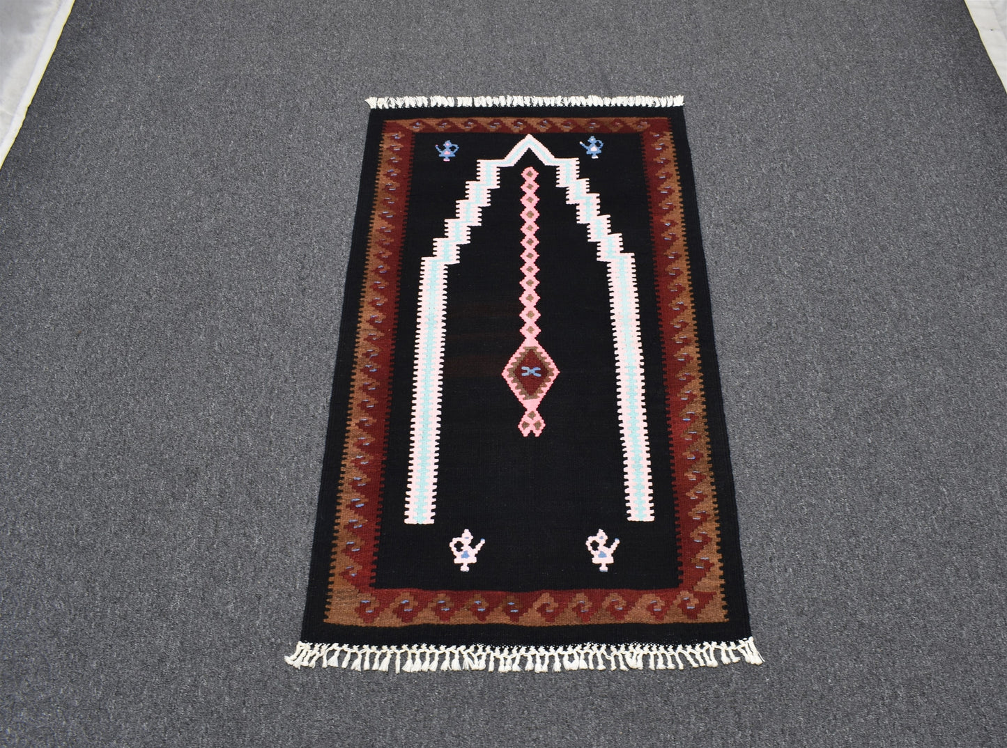 Yeni El Dokuması Benzersiz Bayburt Seccade Mihraplı Kilim 5099