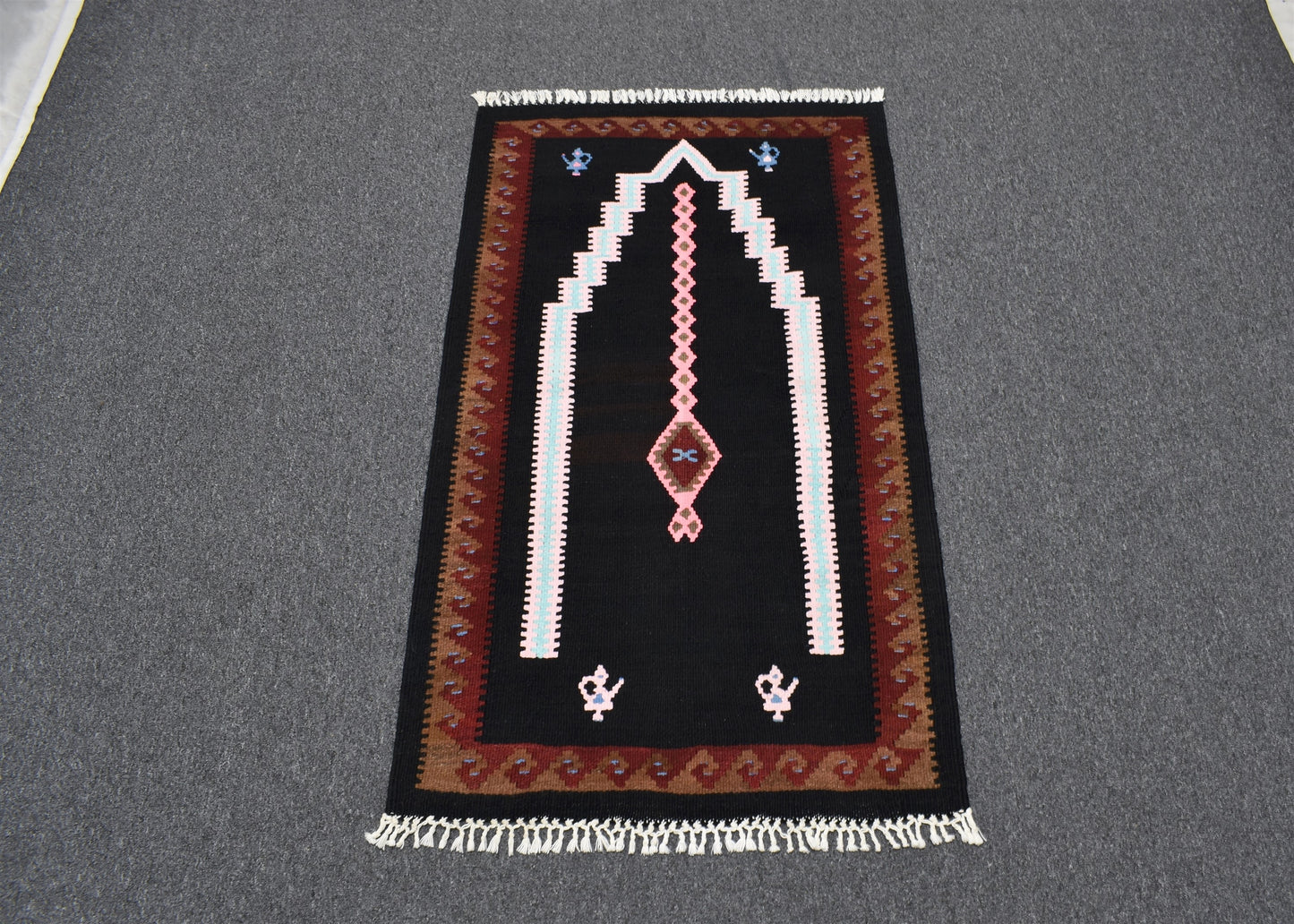 Yeni El Dokuması Benzersiz Bayburt Seccade Mihraplı Kilim 5099