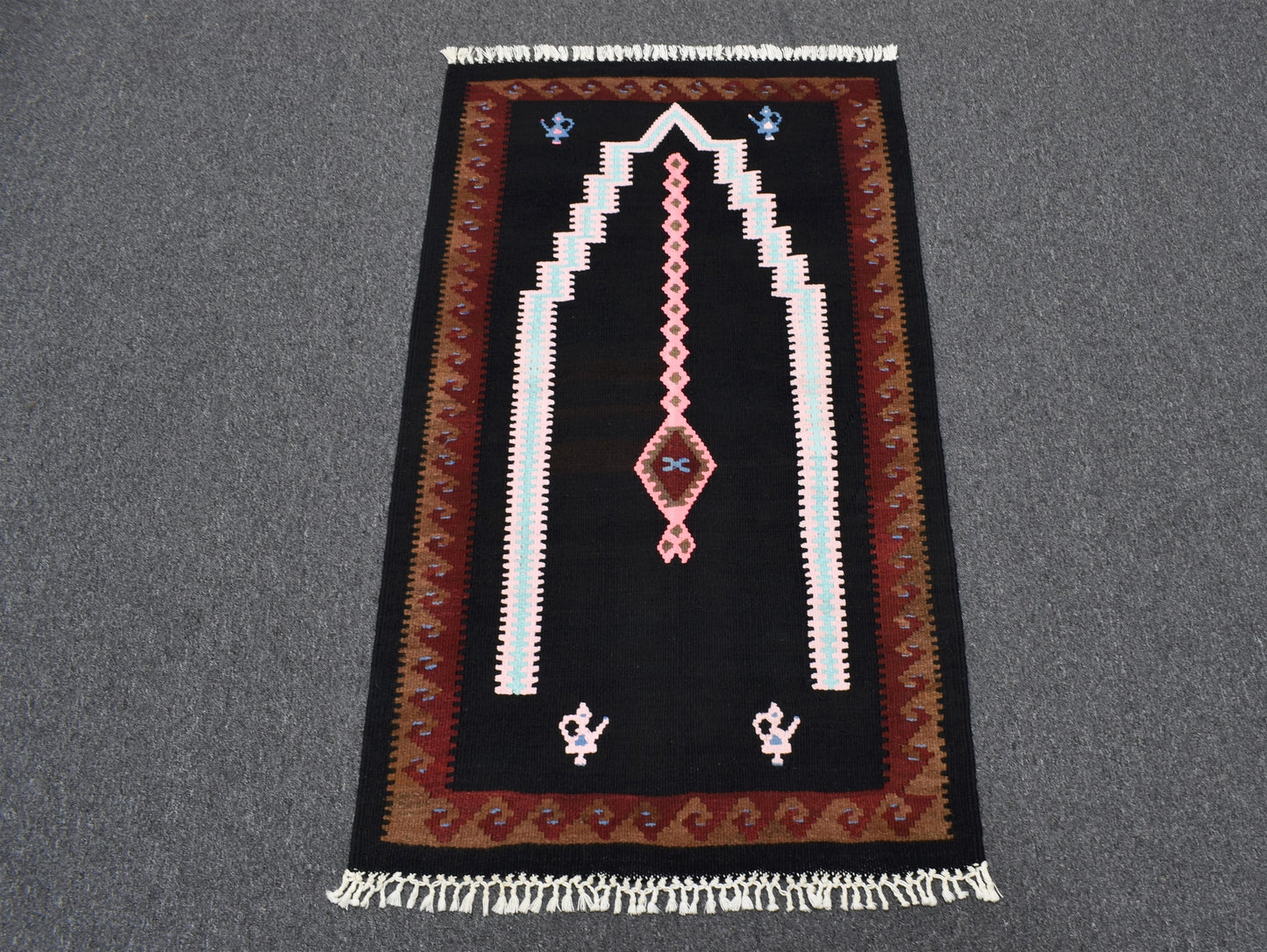 Yeni El Dokuması Benzersiz Bayburt Seccade Mihraplı Kilim 5099