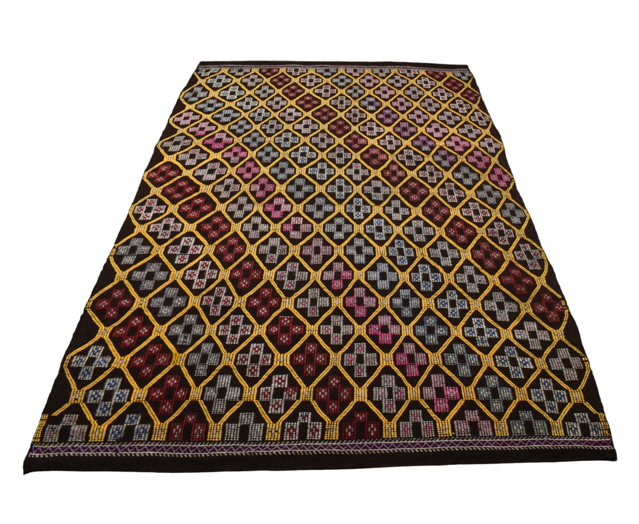 El Dokuması Otantik Karapınar Yörük Yün Cecim Kilim 5175