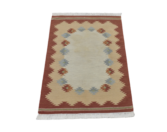 El Dokuma Modern Sevimli Benzersiz Pastel Yün Kilim 5180