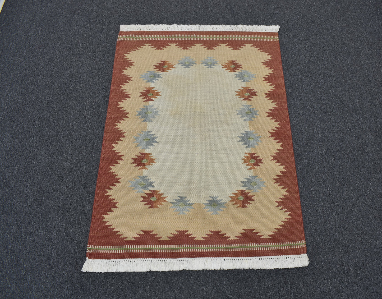 El Dokuma Modern Sevimli Benzersiz Pastel Yün Kilim 5180