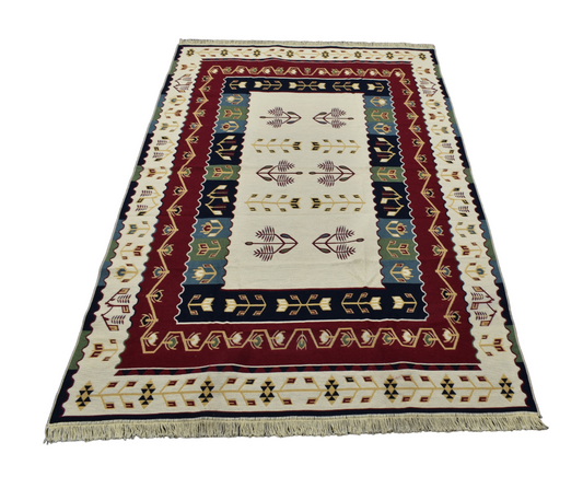 Yeni Çift Yüzlü Tasarım Lüks Büyük Makine Kilim 5196