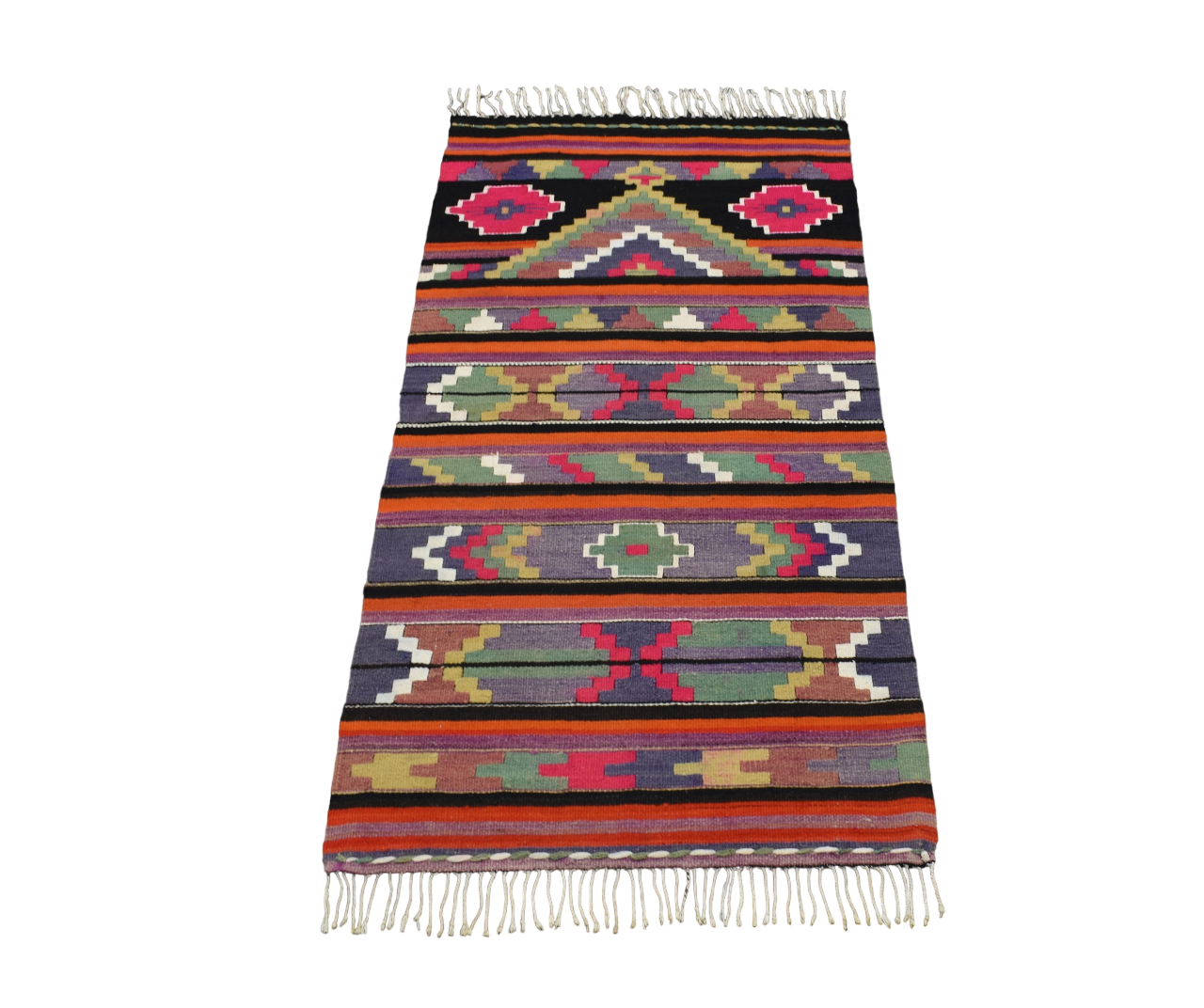 El Dokuma Renkli Otantik Elegant Malatya Yün Kilim 5199