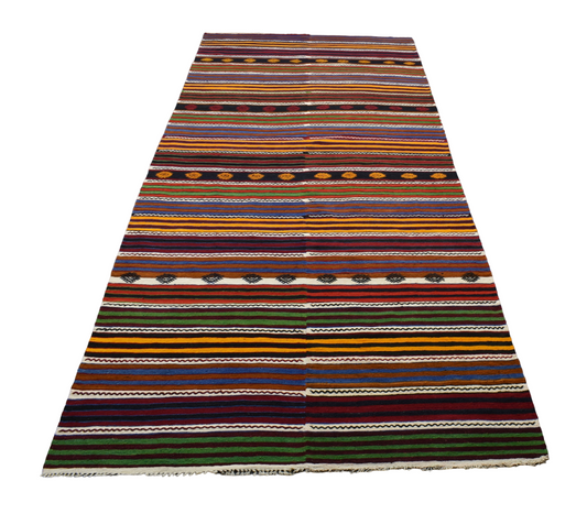 El Dokuma İhtişamlı Otantik Sevimli Sivas Yün Kilim 5229