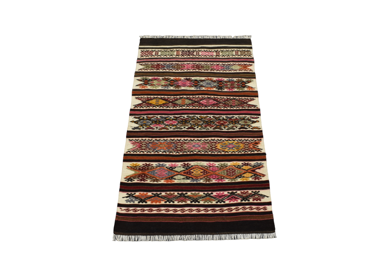 El Dokuma Nadir Otantik Aydın Çine Yün Kilim 5235