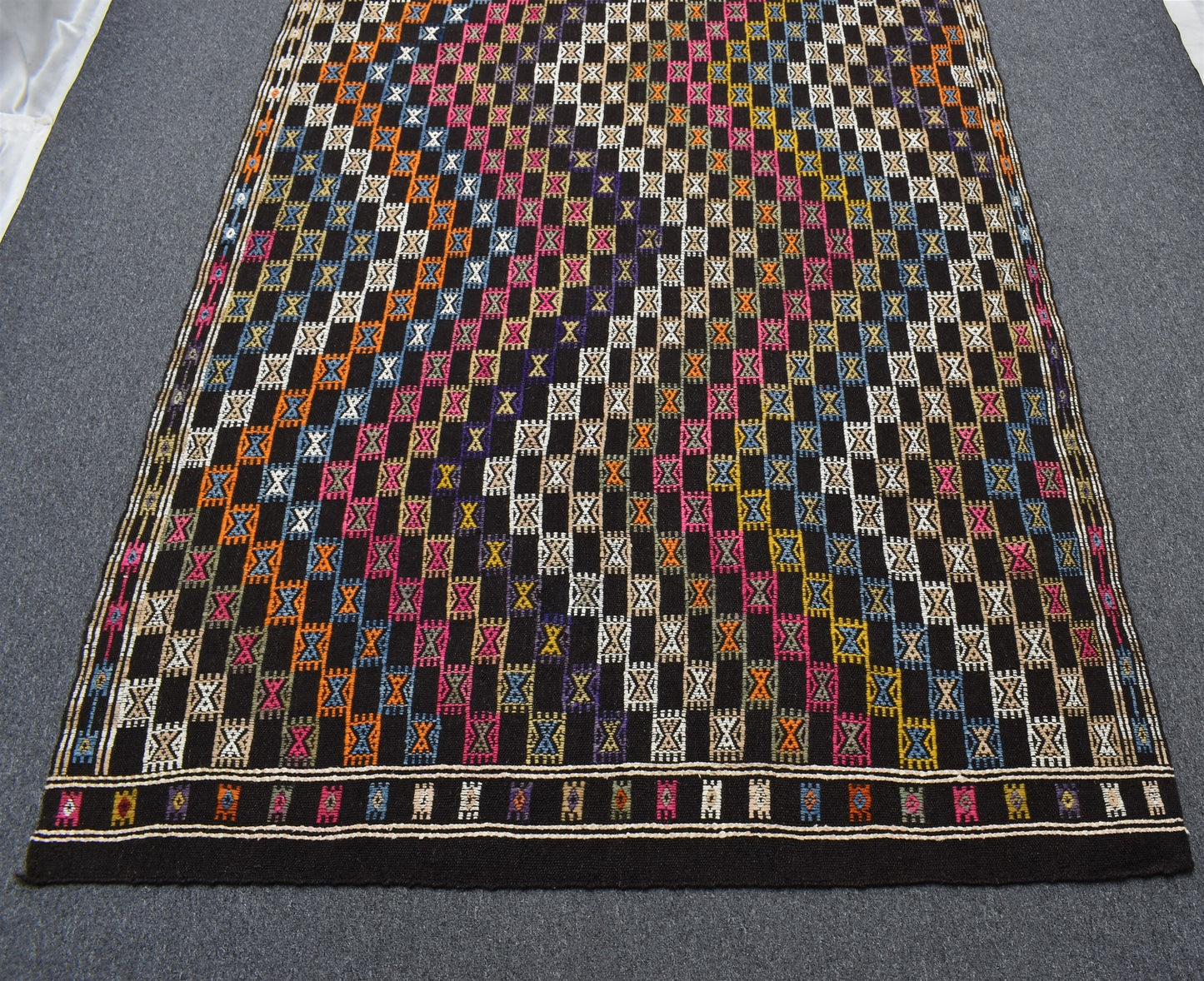 El Dokuması İhtişamlı Eşsiz Antalya Yörük Yün Cecim Kilim 5442