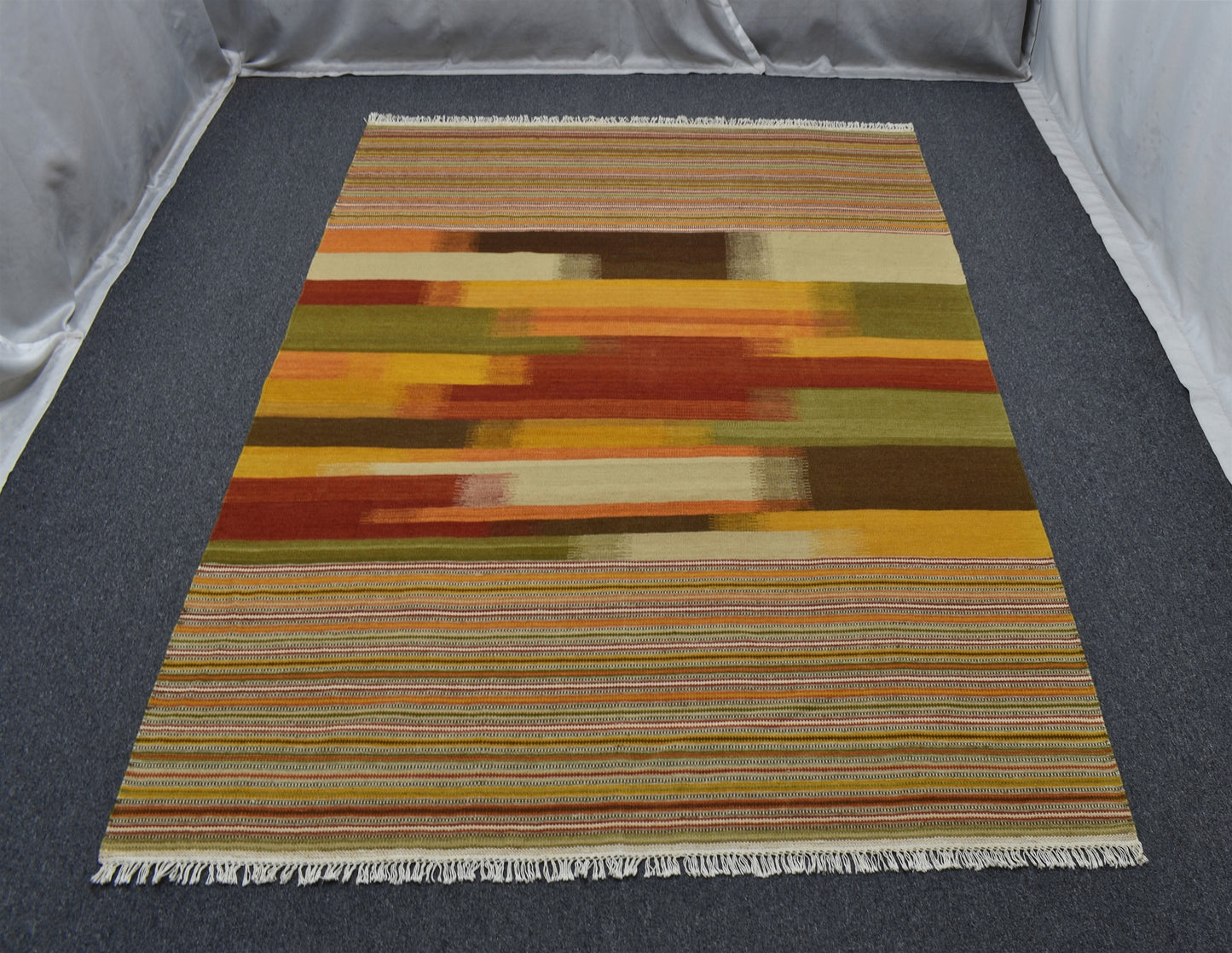 Yeni El Dokuma Seçkin Tasarım Modern Tarz Yün Kilim 5445