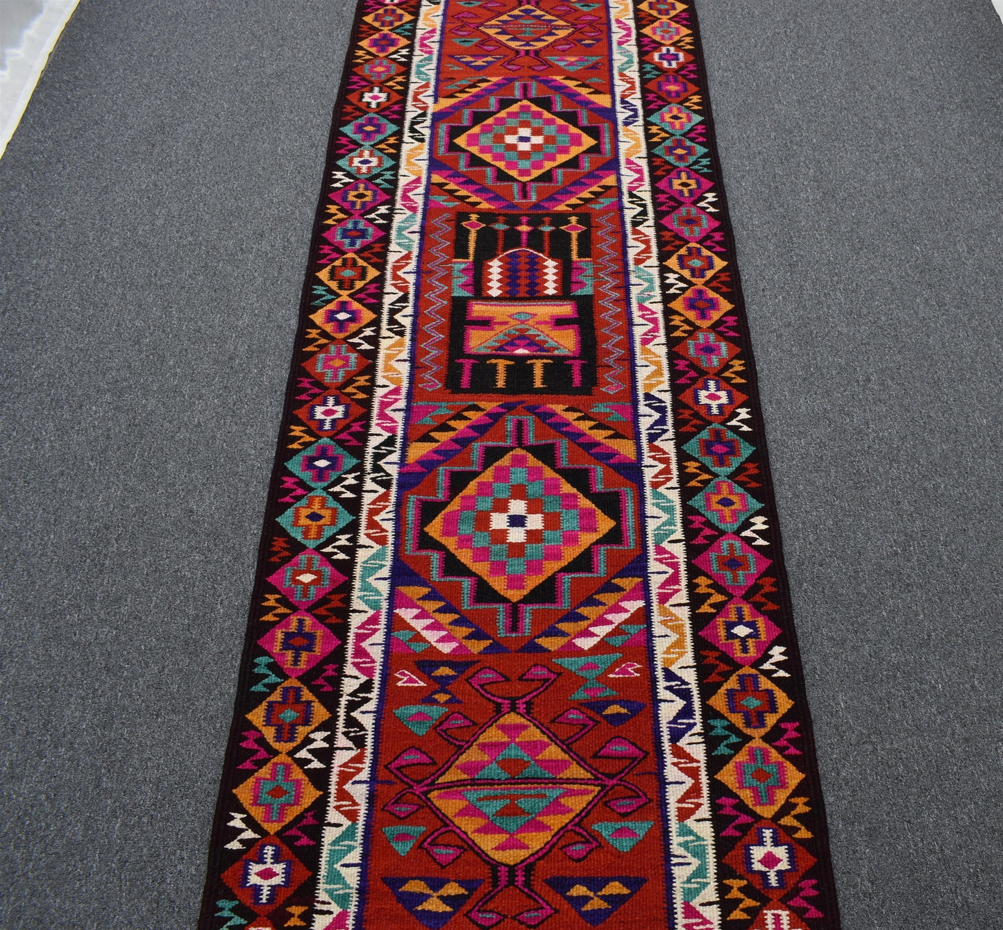 Yeni El Dokuma Nadir Otantik Herki Yolluk Yün Kilim 5499
