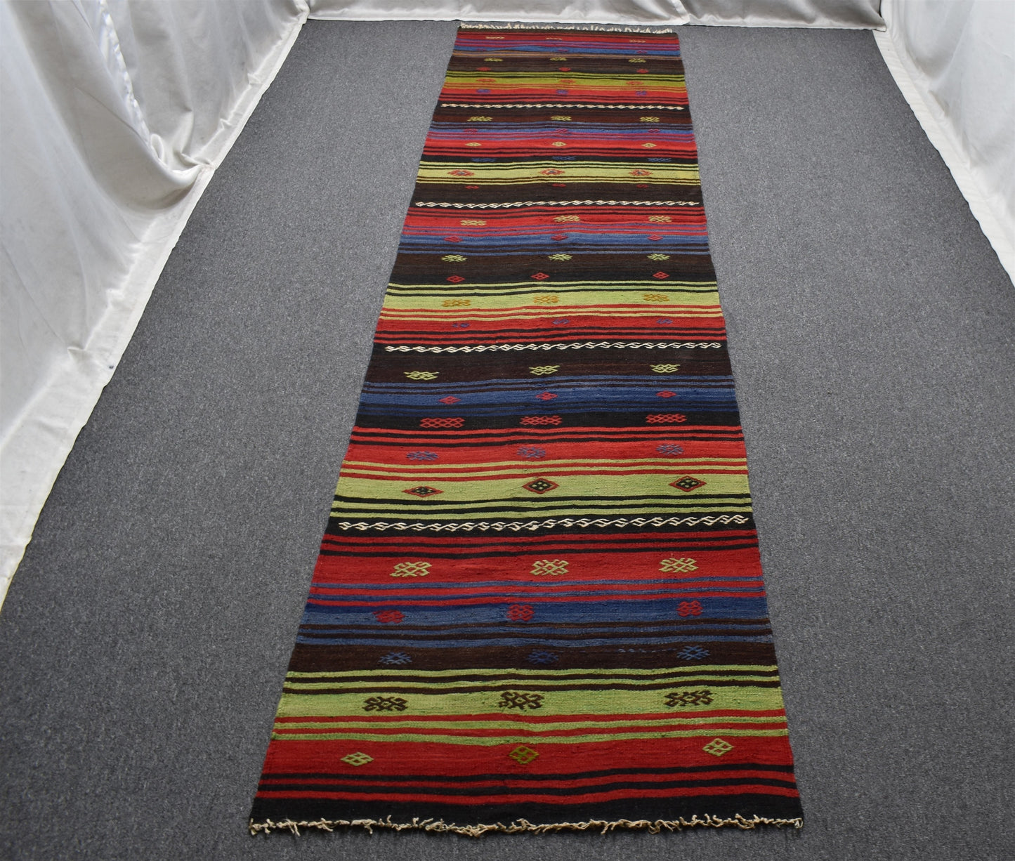 El Dokuma Benzersiz Görkemli Nadir Sivas Yolluk Yün Kilim 5859