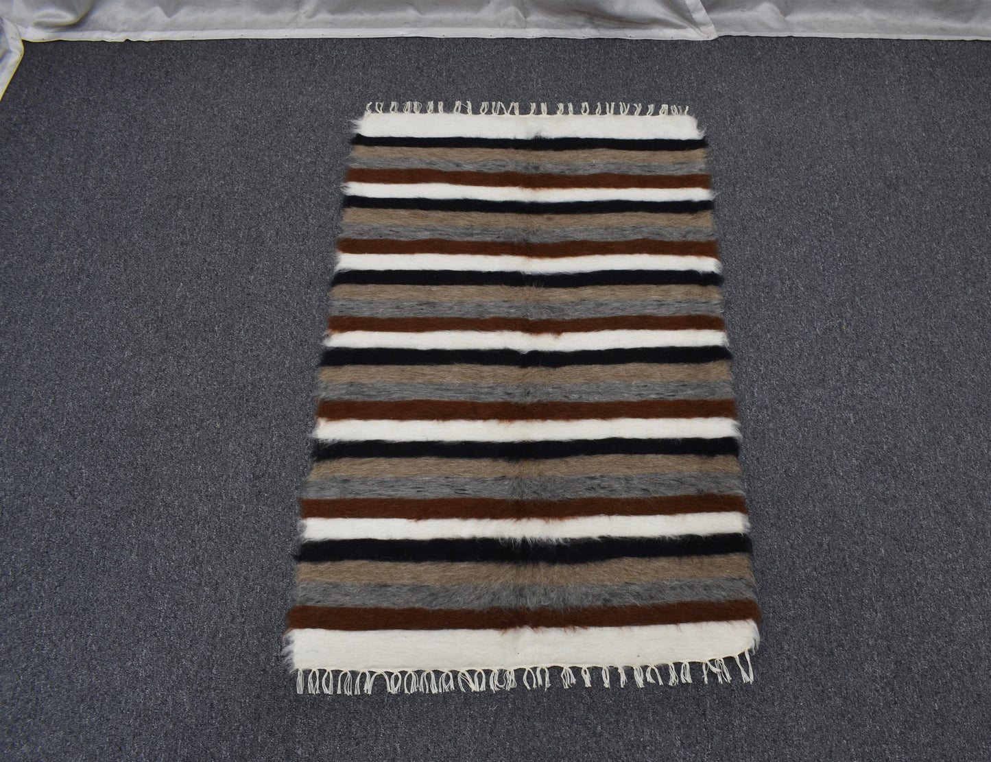 Yeni El Dokuma Seçkin Nadir Tiftik Yün Siirt Battaniyesi Kilim 5881