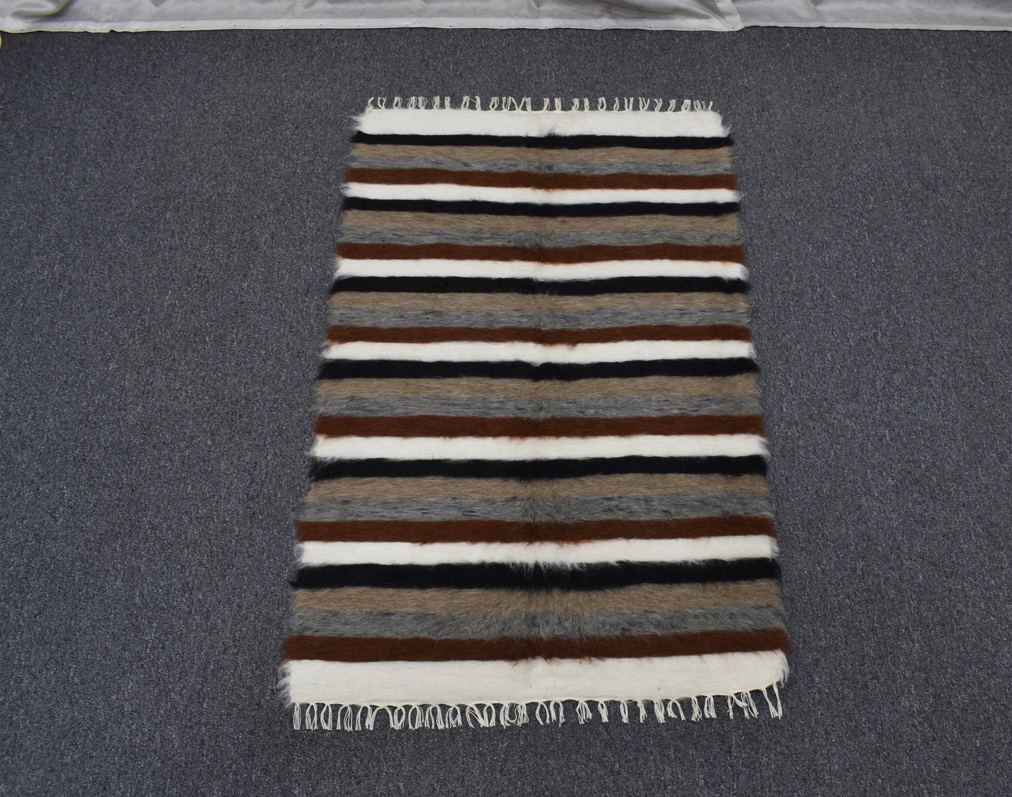 Yeni El Dokuma Seçkin Nadir Tiftik Yün Siirt Battaniyesi Kilim 5881