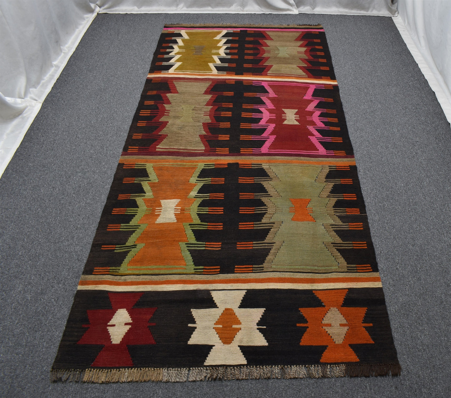 El Dokuma Olağanüstü Seçkin Cerit Yörükleri Meşhed İran Yün Kilim 5894
