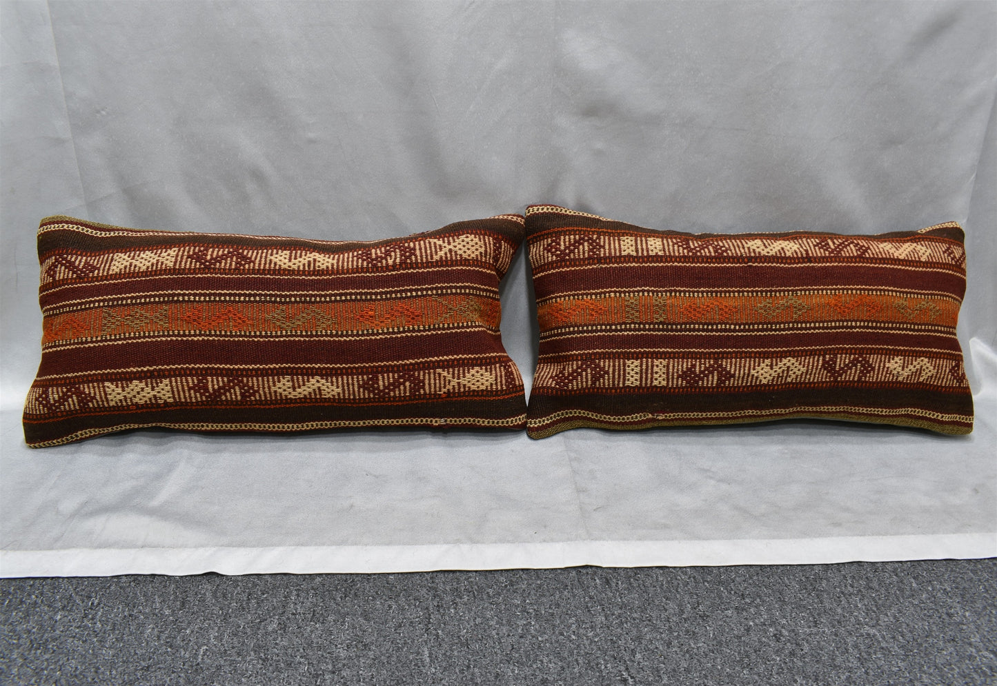 Yeni El Dokuma Dekoratif Çift Lumbar Kilim Kırlent Yastık Kılıfı 5921