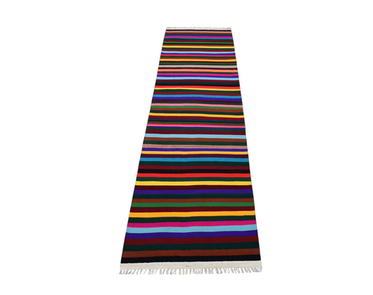 Yeni El Dokuma Capcanlı Rengarenk Bukleli Pamuklu Yolluk Kilim 5927