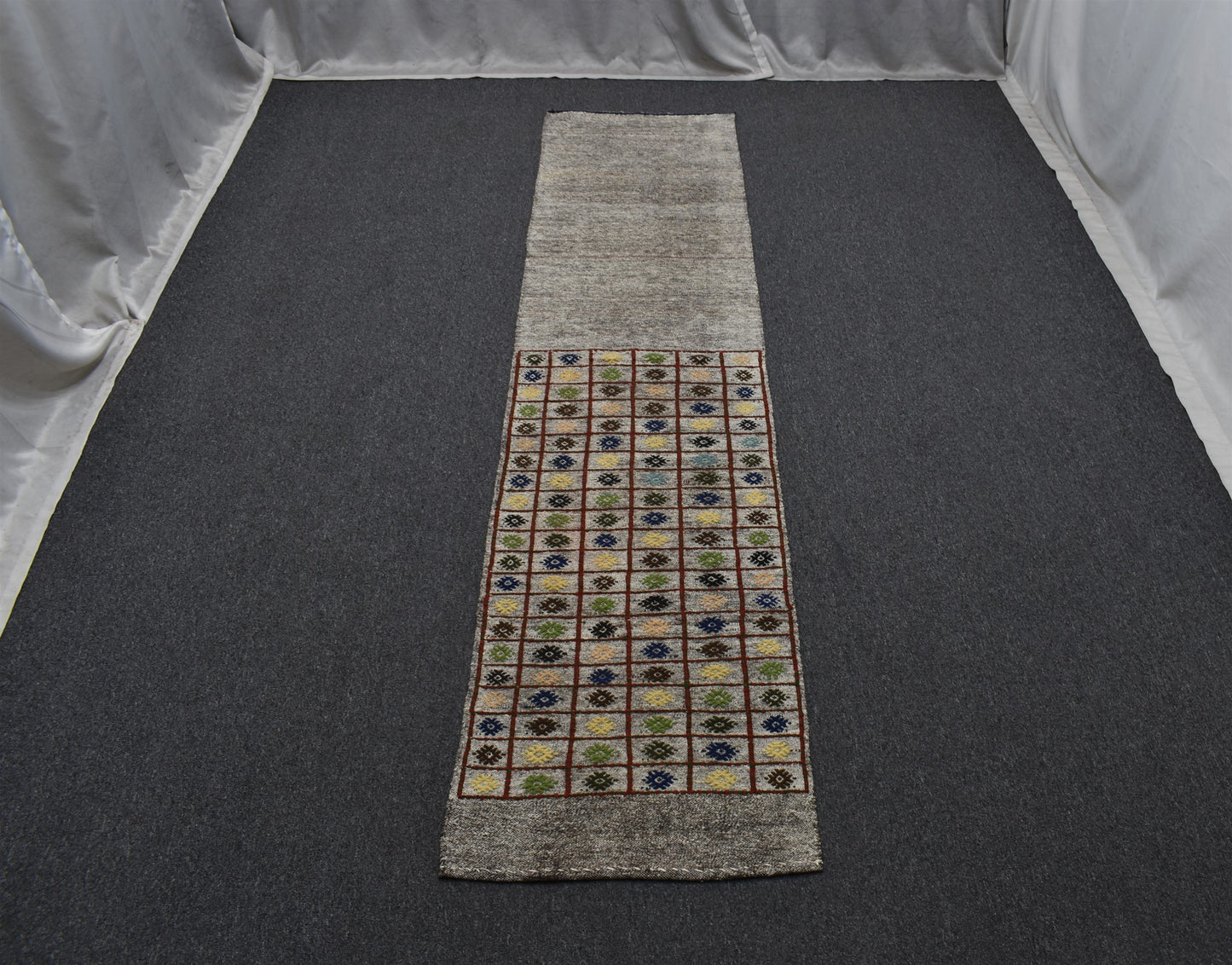 El Dokuması Nadir Pastel Kağızman Yörük Yolluk Pamuklu Yün Kilim 5933