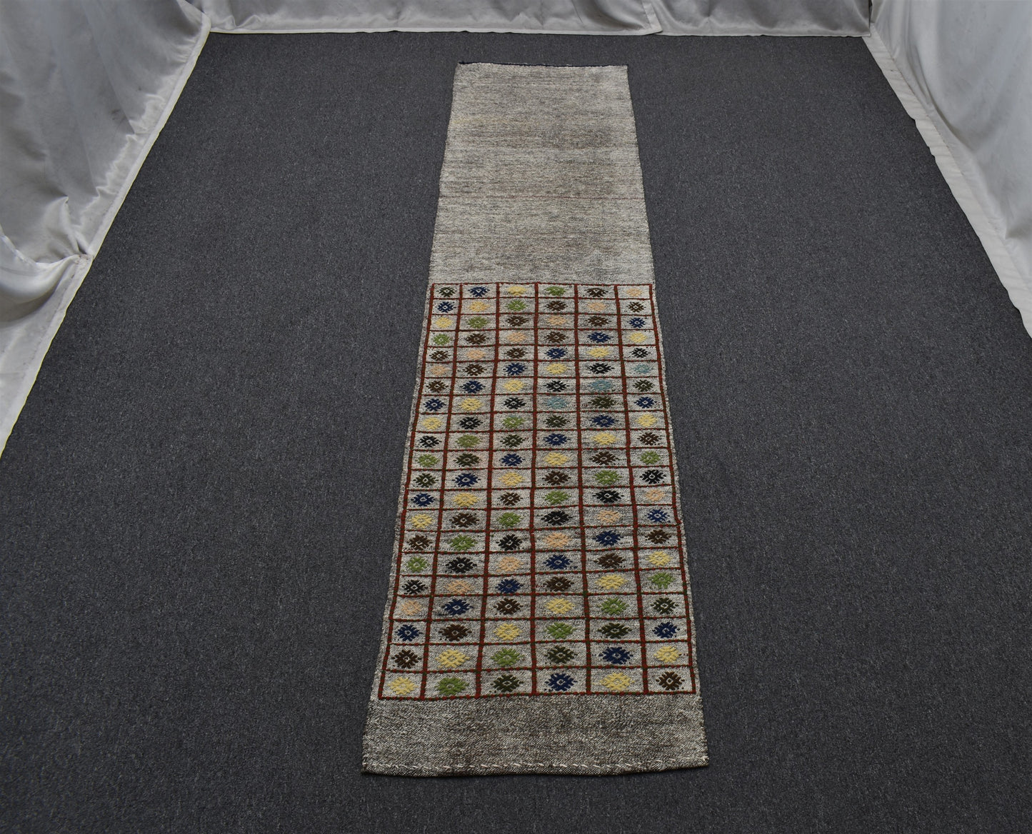 El Dokuması Nadir Pastel Kağızman Yörük Yolluk Pamuklu Yün Kilim 5933