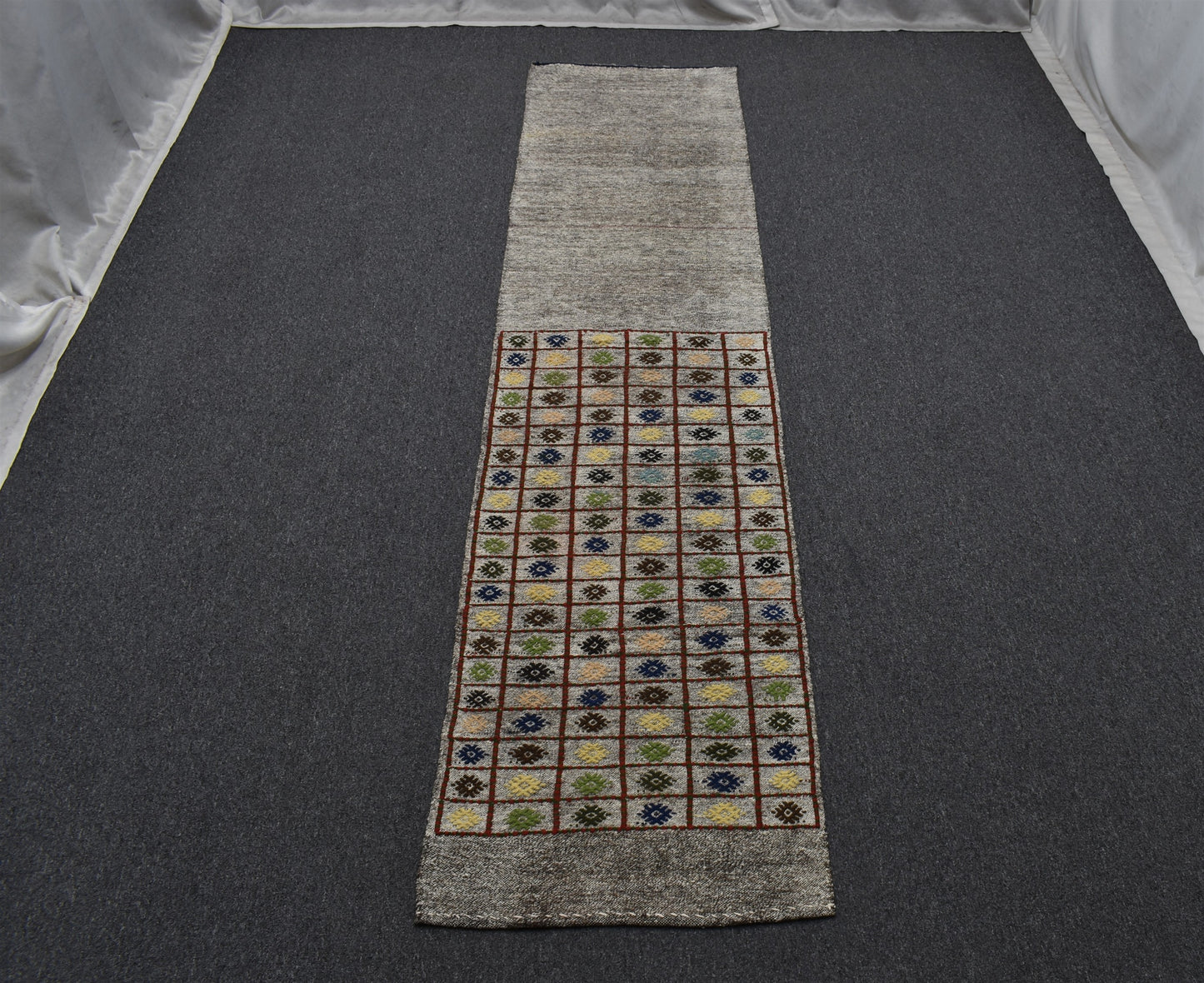 El Dokuması Nadir Pastel Kağızman Yörük Yolluk Pamuklu Yün Kilim 5933