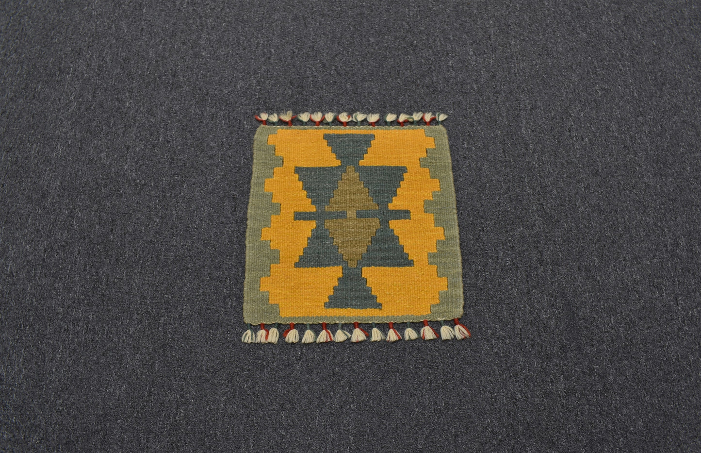 Yeni El Dokuma Kare Köşe Sandalye Minderi Pınarbaşı Kayseri Yün Kilim 5940