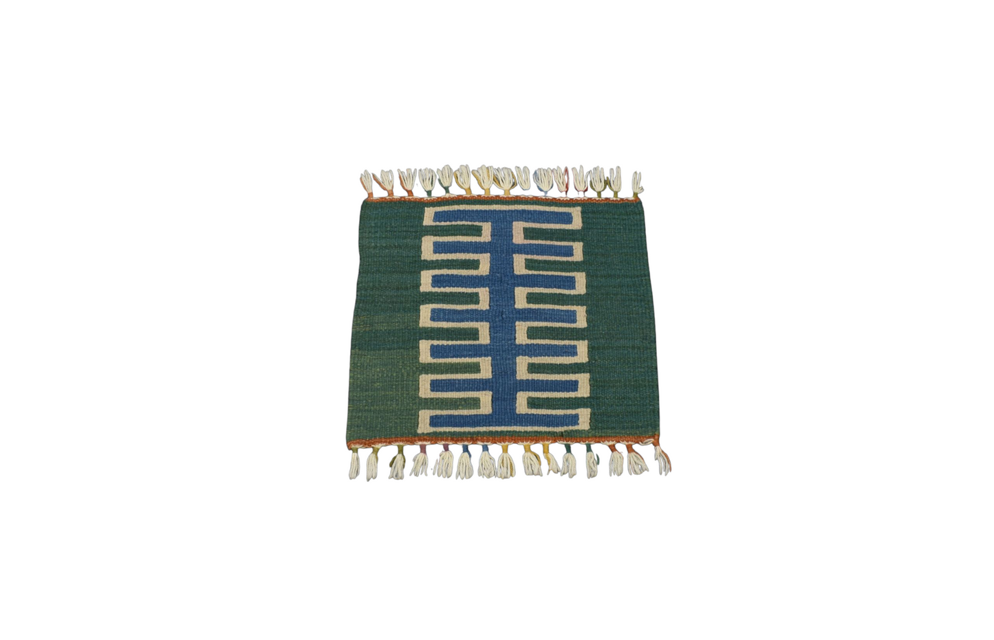 Yeni El Dokuma Kare Köşe Sandalye Minderi Pınarbaşı Kayseri Yün Kilim 5949