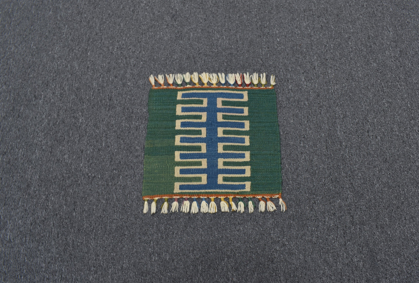 Yeni El Dokuma Kare Köşe Sandalye Minderi Pınarbaşı Kayseri Yün Kilim 5949