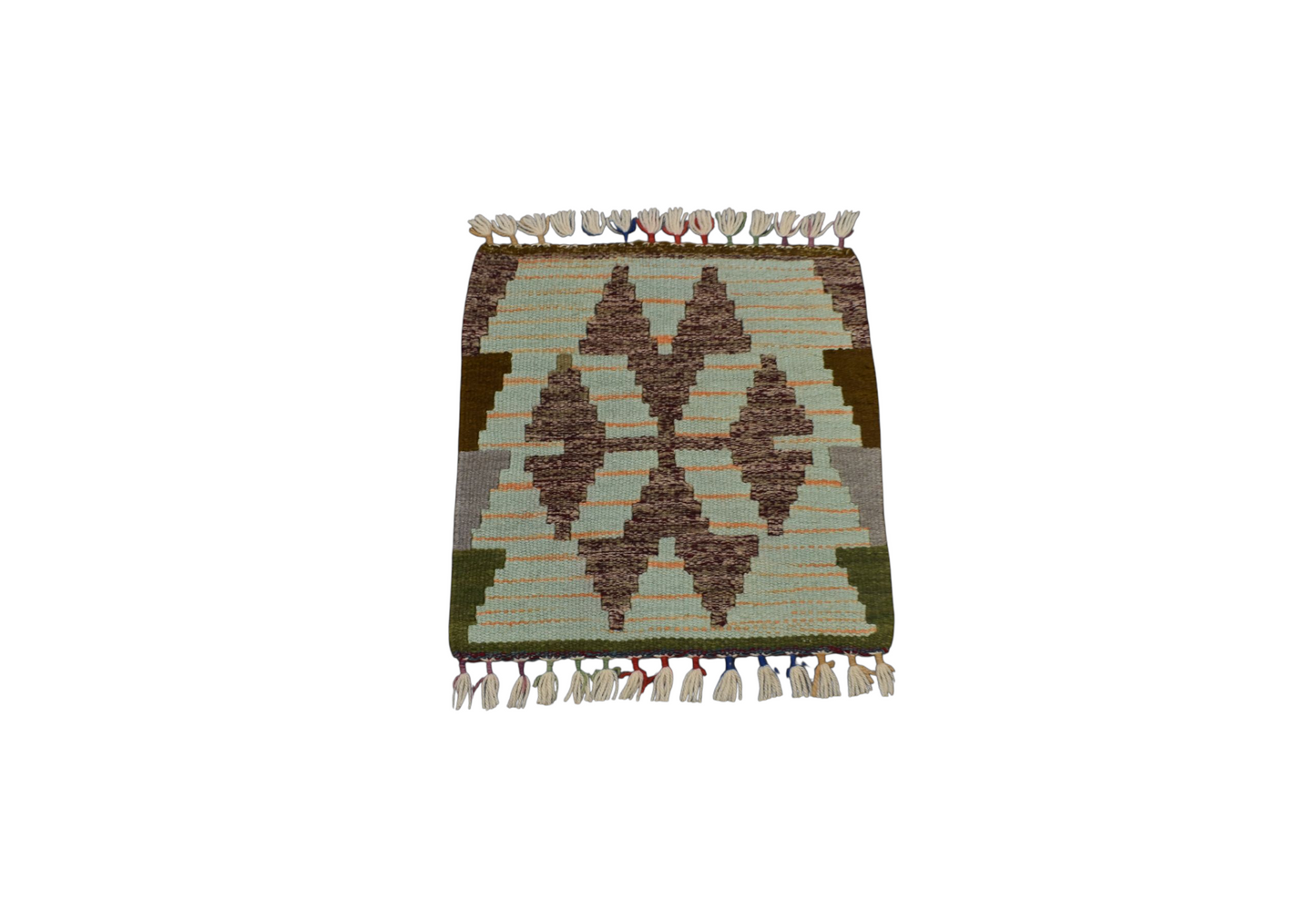 Yeni El Dokuma Kare Köşe Sandalye Minderi Pınarbaşı Kayseri Yün Kilim 5954