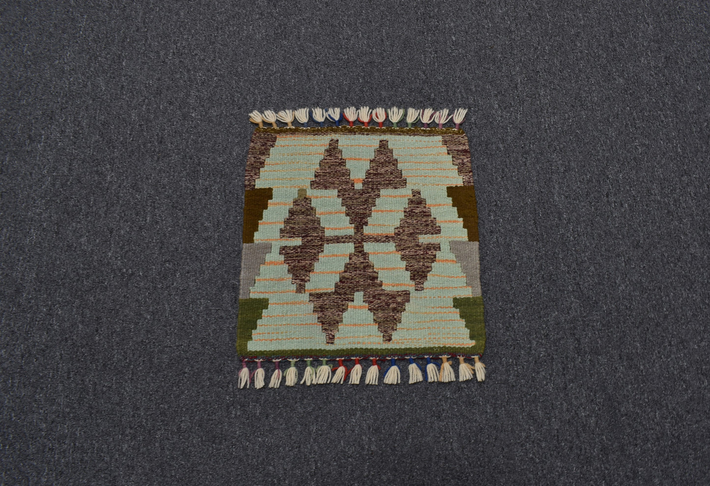 Yeni El Dokuma Kare Köşe Sandalye Minderi Pınarbaşı Kayseri Yün Kilim 5954