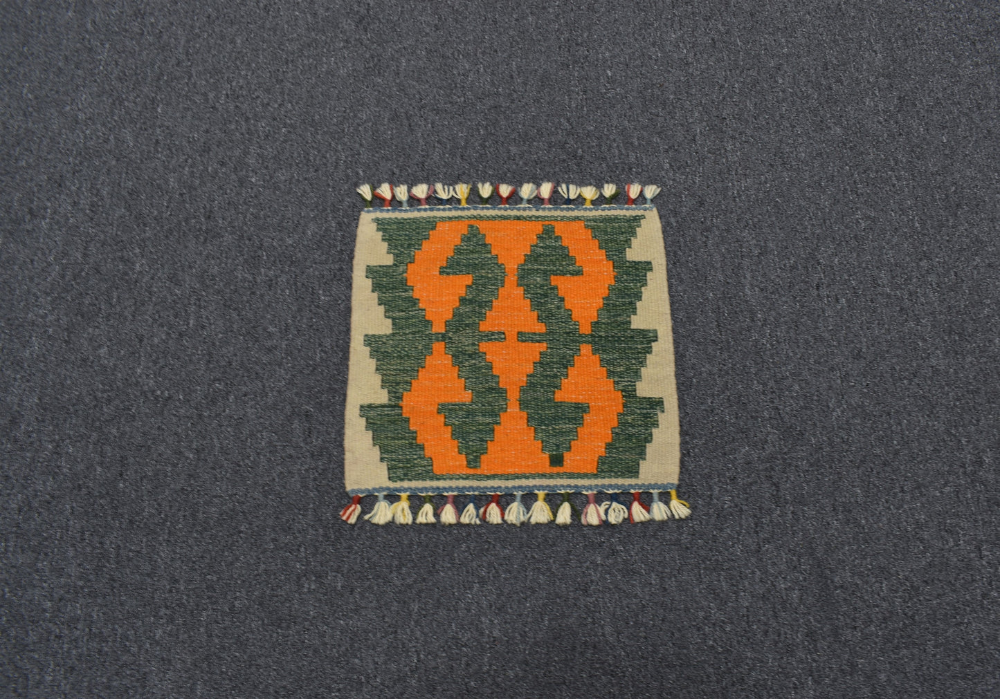 Yeni El Dokuma Kare Köşe Sandalye Minderi Pınarbaşı Kayseri Yün Kilim 5956