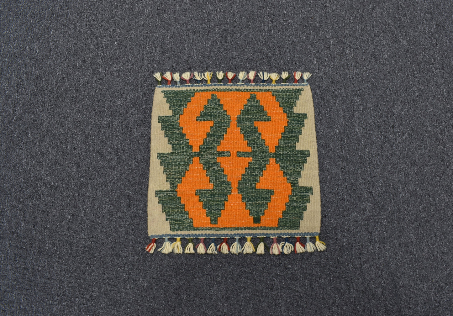 Yeni El Dokuma Kare Köşe Sandalye Minderi Pınarbaşı Kayseri Yün Kilim 5956