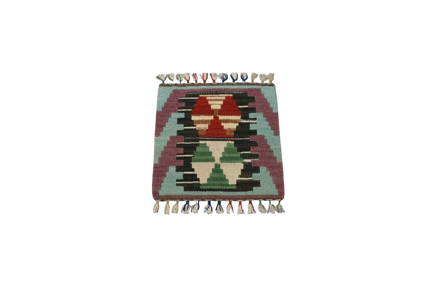 Yeni El Dokuma Kare Köşe Pınarbaşı Kayseri Yün Kilim Koltuk Sandalye Minderi 5961