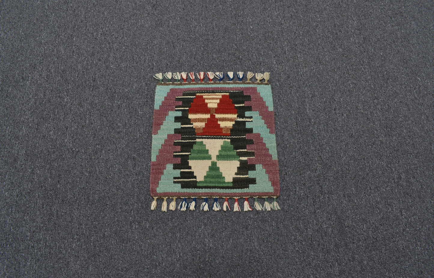 Yeni El Dokuma Kare Köşe Pınarbaşı Kayseri Yün Kilim Koltuk Sandalye Minderi 5961