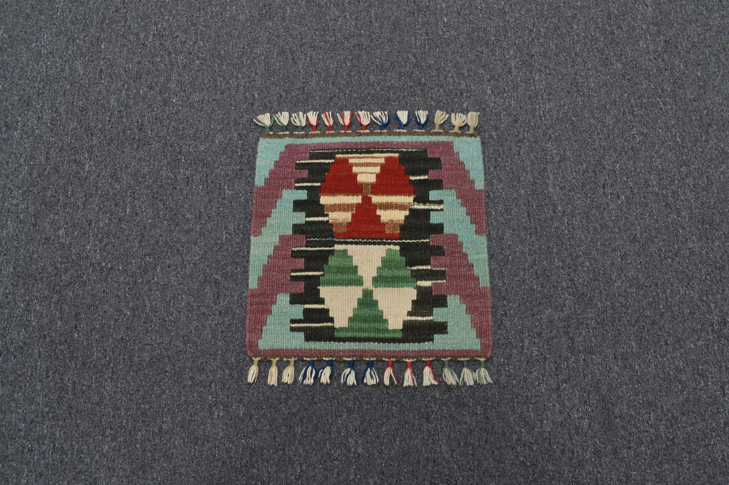 Yeni El Dokuma Kare Köşe Pınarbaşı Kayseri Yün Kilim Koltuk Sandalye Minderi 5961