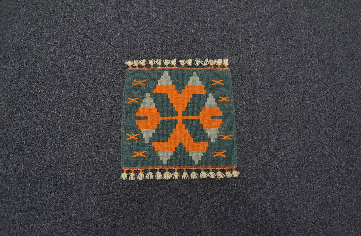 Yeni El Dokuma Kare Köşe Sandalye Minderi Pınarbaşı Kayseri Yün Kilim 5973