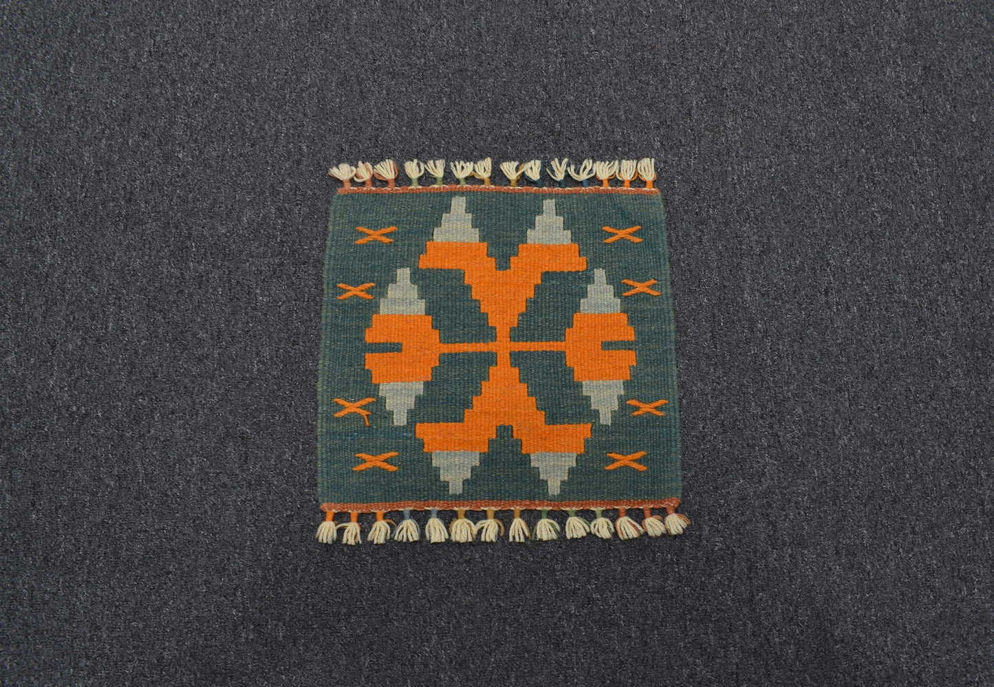 Yeni El Dokuma Kare Köşe Sandalye Minderi Pınarbaşı Kayseri Yün Kilim 5973