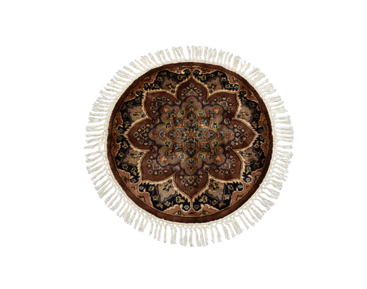 Yeni El Dokuma Şaheser Oval Yuvarlak İsfahan İran Yün Halı 5989