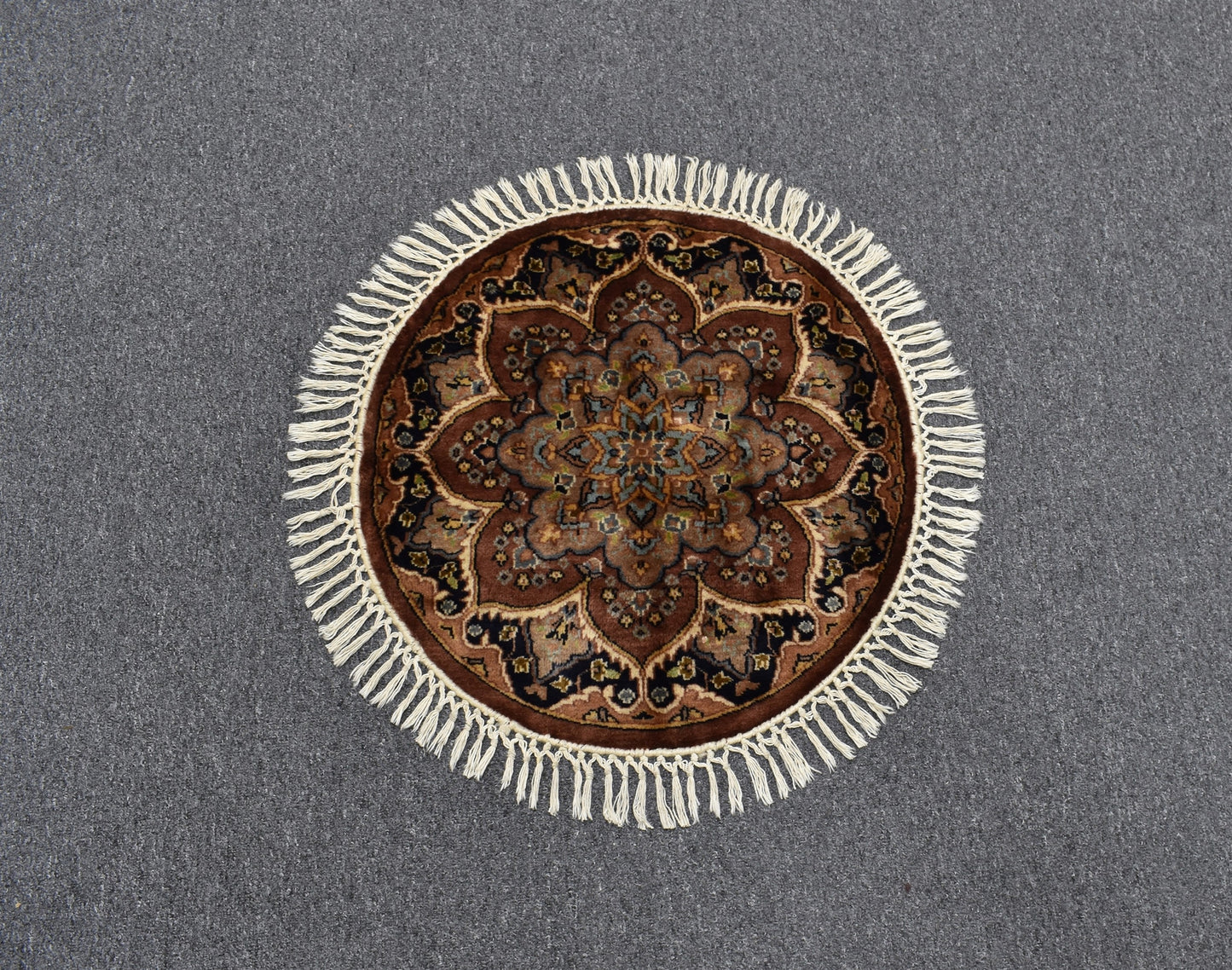 Yeni El Dokuma Şaheser Oval Yuvarlak İsfahan İran Yün Halı 5989