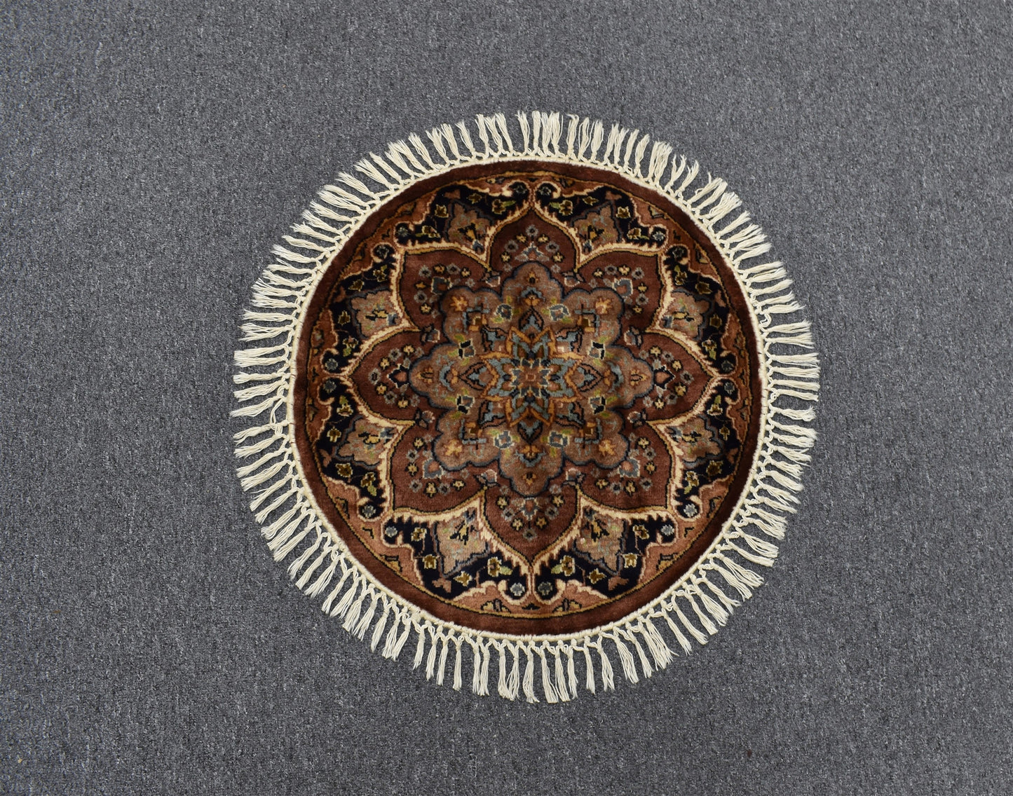 Yeni El Dokuma Şaheser Oval Yuvarlak İsfahan İran Yün Halı 5989