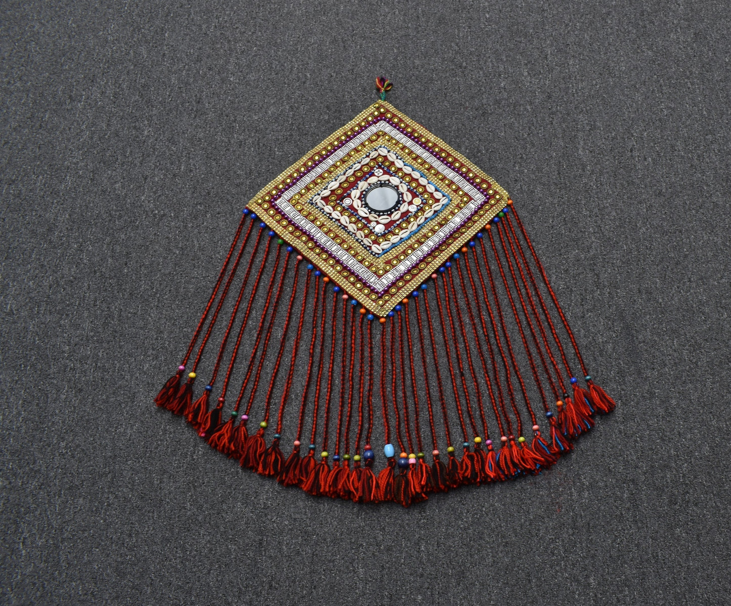 Yeni El Dokuma Elegant Duvar Süsü Aynalı Yörük Kilim Nazarlık 5994