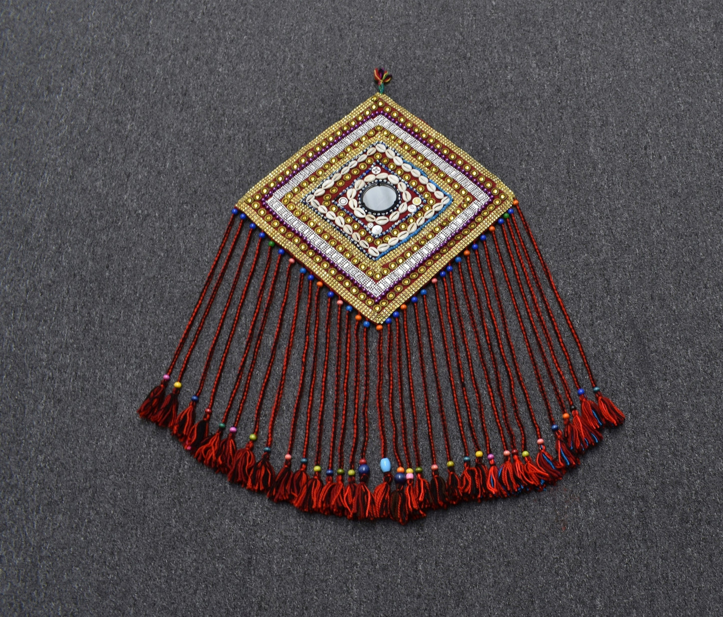 Yeni El Dokuma Elegant Duvar Süsü Aynalı Yörük Kilim Nazarlık 5994
