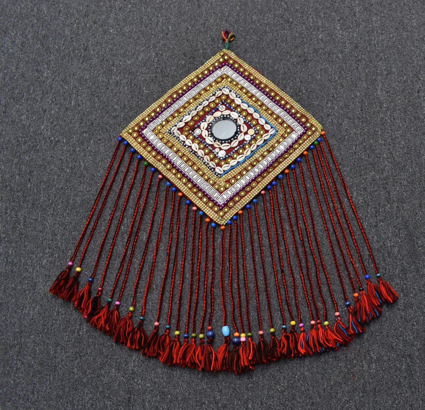 Yeni El Dokuma Elegant Duvar Süsü Aynalı Yörük Kilim Nazarlık 5994