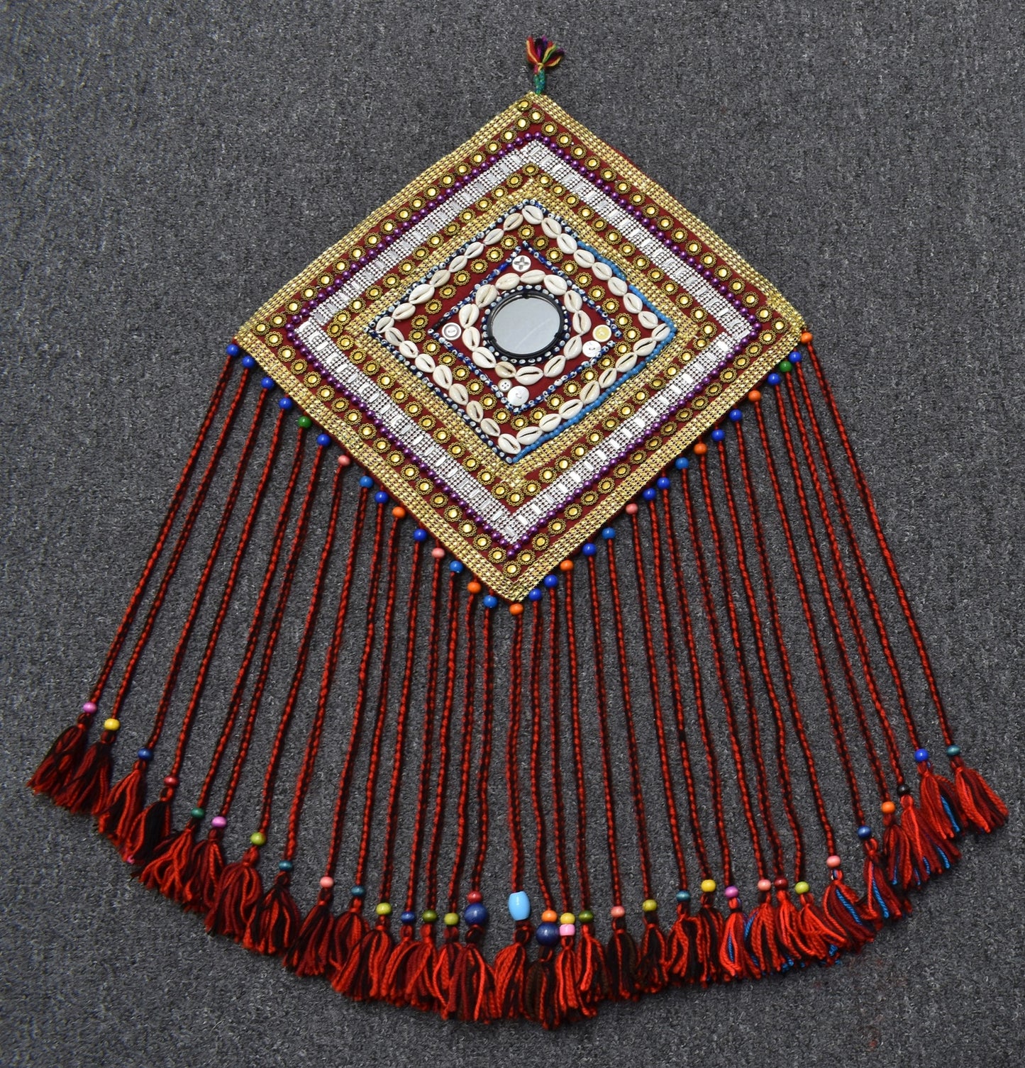 Yeni El Dokuma Elegant Duvar Süsü Aynalı Yörük Kilim Nazarlık 5994