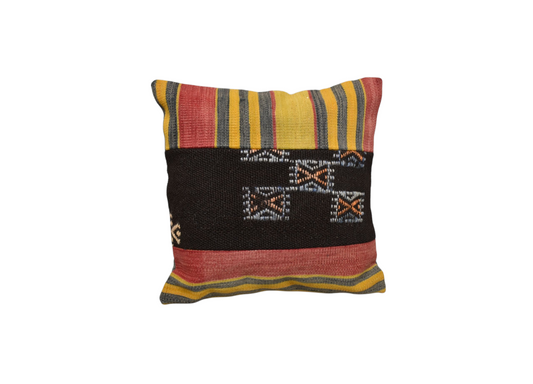 Yeni El Dokuma Patchwork Kırkyama Dekoratif Kilim Kırlent Yastık Kılıfı 6001