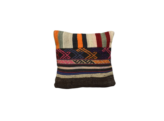 Yeni El Dokuma Patchwork Kırkyama Dekoratif Kilim Kırlent Yastık Kılıfı 6017