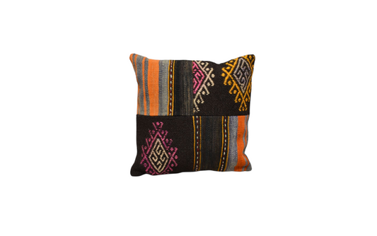 Yeni El Dokuma Patchwork Kırkyama Dekoratif Kilim Kırlent Yastık Kılıfı 6076