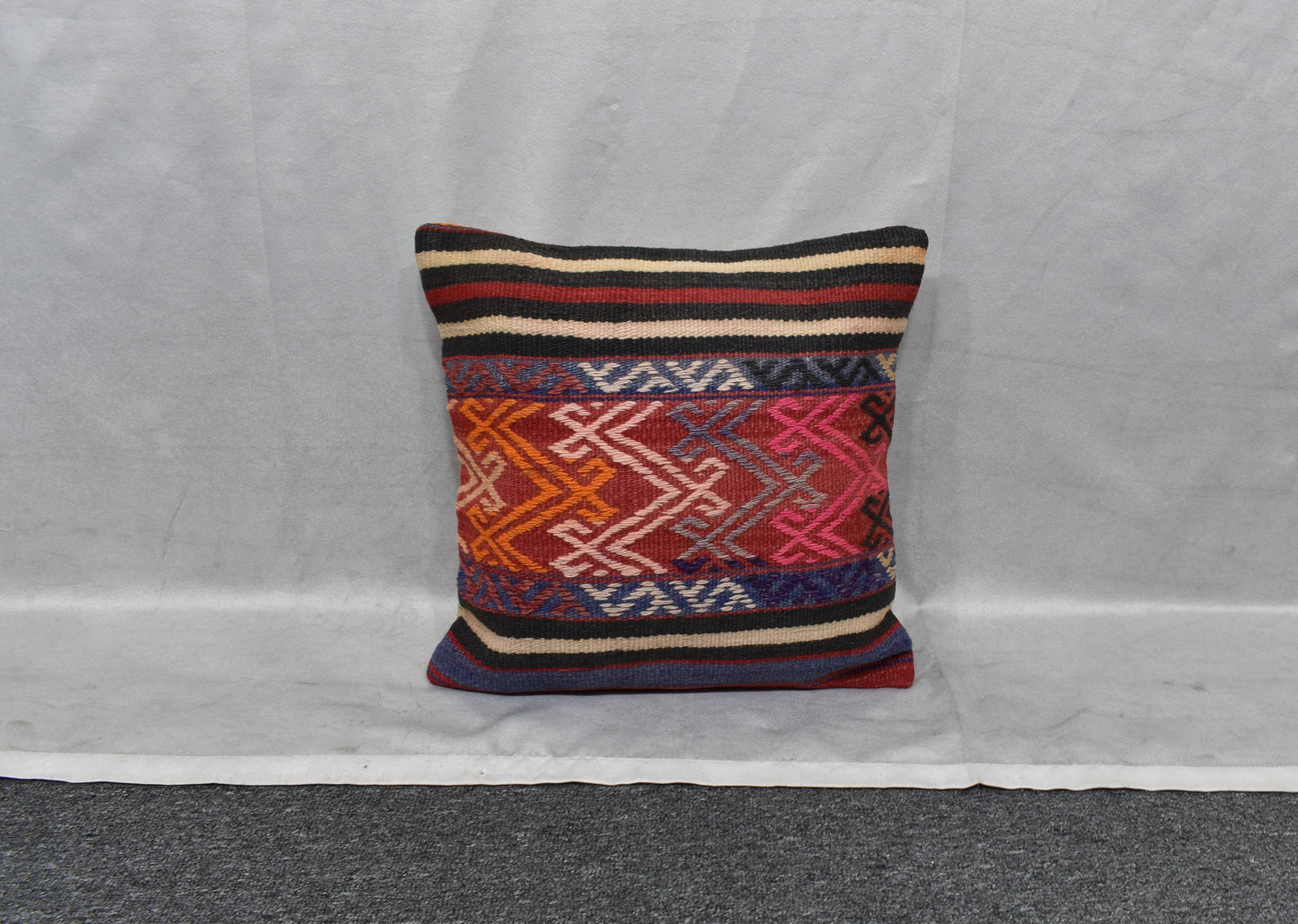Yeni El Dokuma Dekoratif Kilim Kırlent Yastık Kılıfı 6077