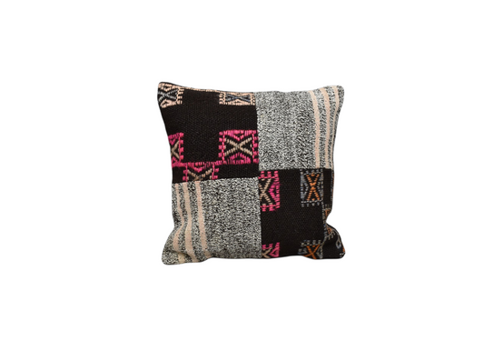 Yeni El Dokuma Patchwork Kırkyama Dekoratif Kilim Kırlent Yastık Kılıfı 6097