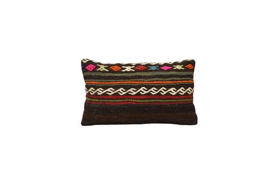Yeni El Dokuma Dekoratif Lumbar Kilim Kırlent Yastık Kılıfı 6110