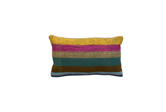 Yeni El Dokuma Dekoratif Lumbar Kilim Kırlent Yastık Kılıfı 6130