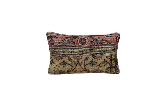 Vintage El Dokuma Dekoratif Lumbar Halı Kırlent Yastık Kılıfı 6154