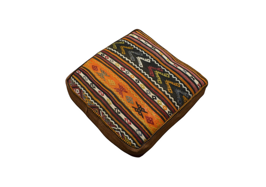Yeni El Dokuma Dekoratif Puf Köşe Minderi Kırlent Kılıfı Kilim 6225